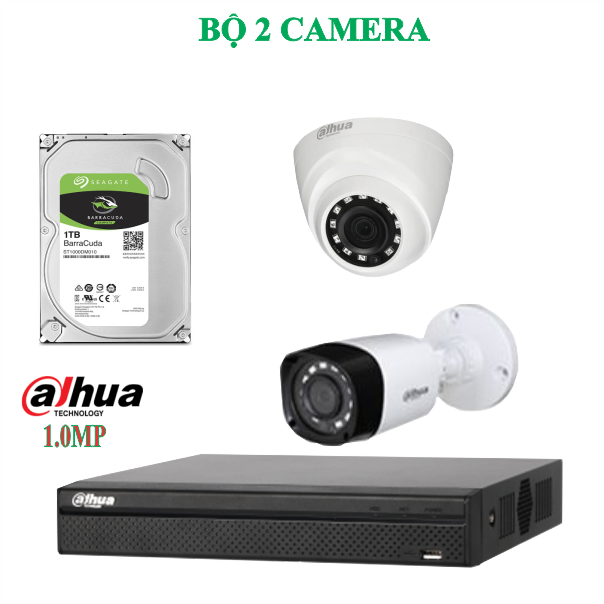 Trọn Bộ 02 Camera Dahua 1.0MP Chính Hãng Trọn Bộ 02 Camera Dahua 1.0MP Chính Hãng