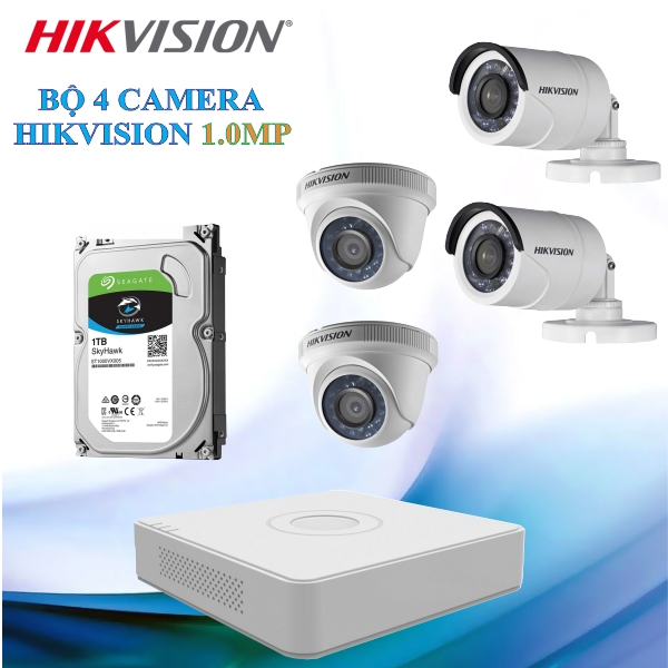 Trọn Bộ 04 Camera Hikvision 1.0MP Chính Hãng Hotline: 0783 55 77 33 Trọn Bộ 04 Camera Hikvision 1.0MP Chính Hãng Hotline: 0783 55 77 33